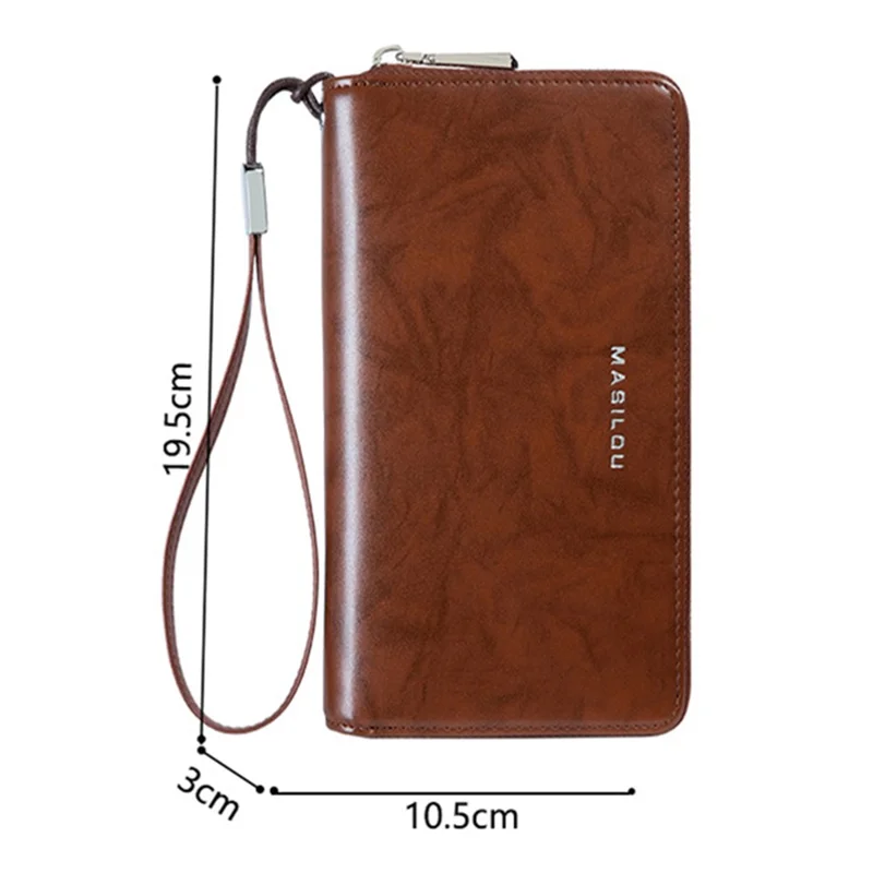 RFID Blocking Card Slots Wallet Split Leather Clutch Hand Bag Purse Cell Phone Holster Pouch Credit Card Holder - Pink