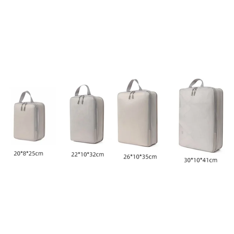 4PCS Polyester Compression Packing Cubes Travel Organizer Bags to Maximize Space in Luggage - Black