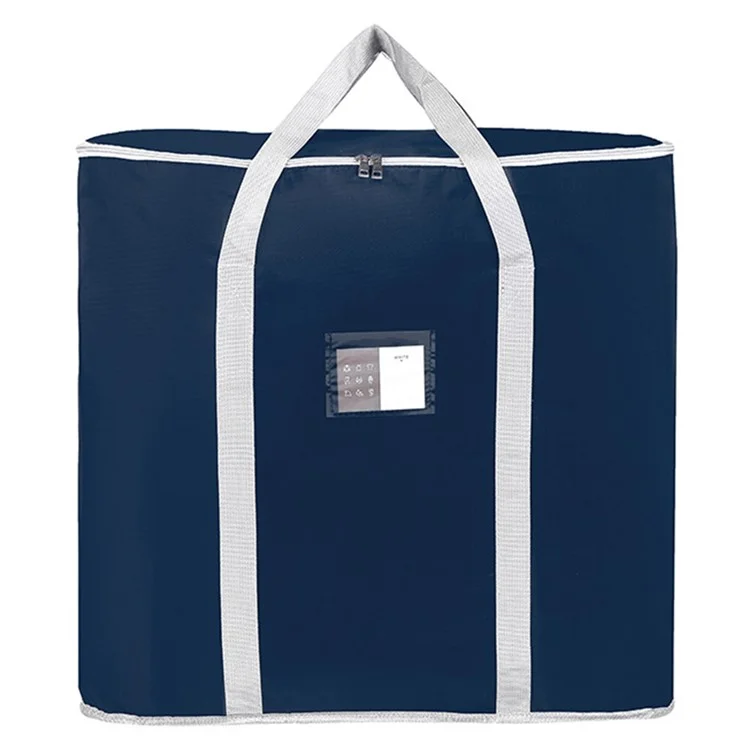Oxford Cloth Extra Large Storage Bag for Moving House Storage Clothes Bedding Duvet Quilt Blankets, 60*45*55cm - Navy Blue
