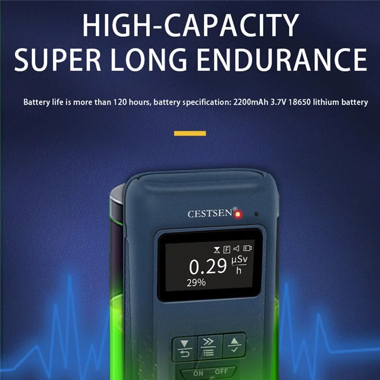 CESTSEN GM-300-A Détecteur de rayonnements Geiger Counter Portable Compteur numérique Bêta Gamma Rayons X Dosimètre Alarme 