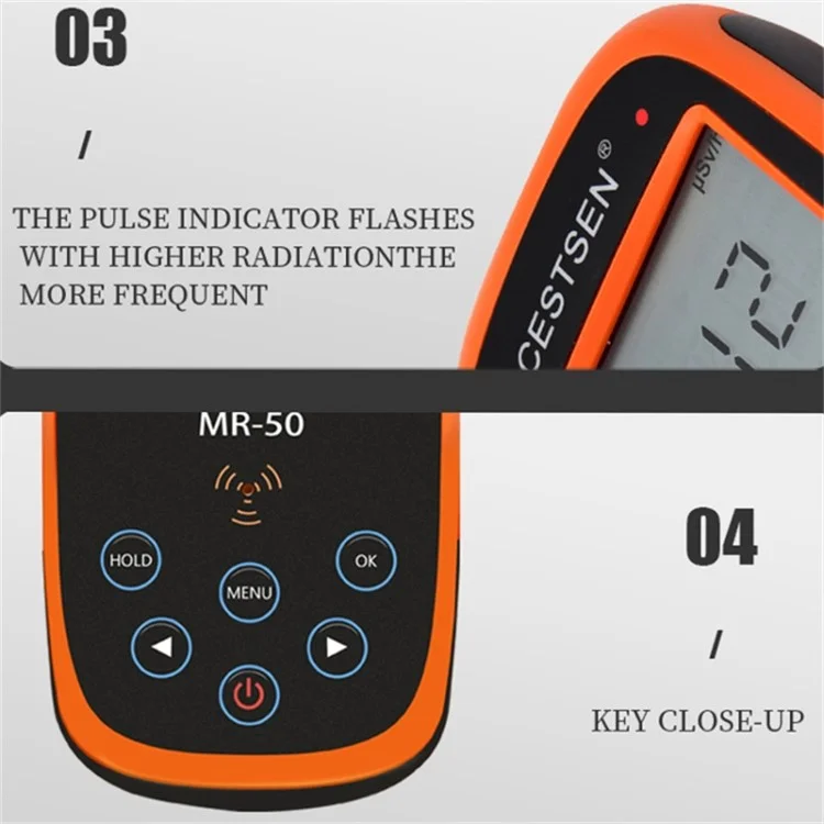 CESTSEN MR-50EXP Electromagnetic Digital Display Xray Marble Personal Geiger Counter Handheld Nuclear Radiation Detector