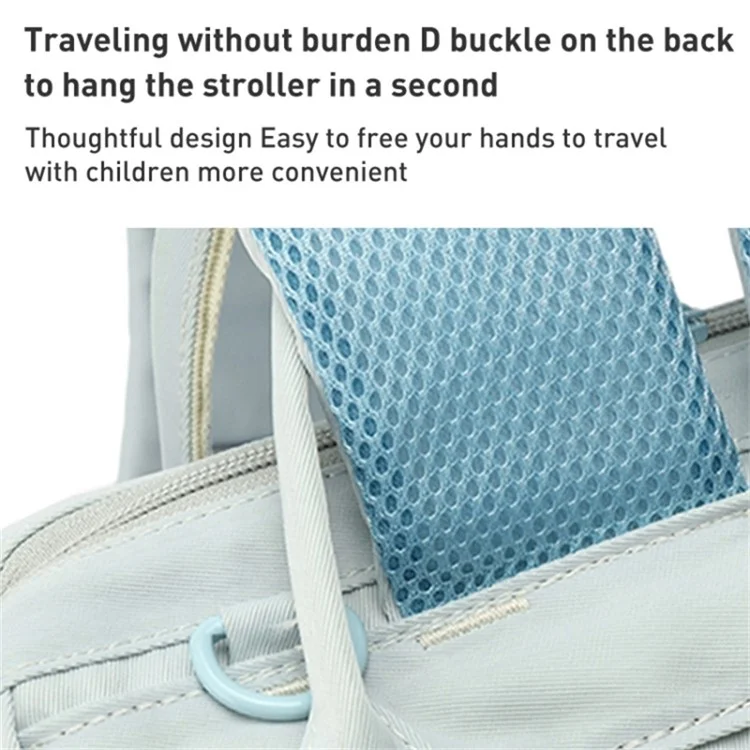 Borsa da Mamma Morbida Capacità Elevata in Nylon Poliestere Zainetto da Maternità Outdoor con Porta di Ricarica USB - Blu