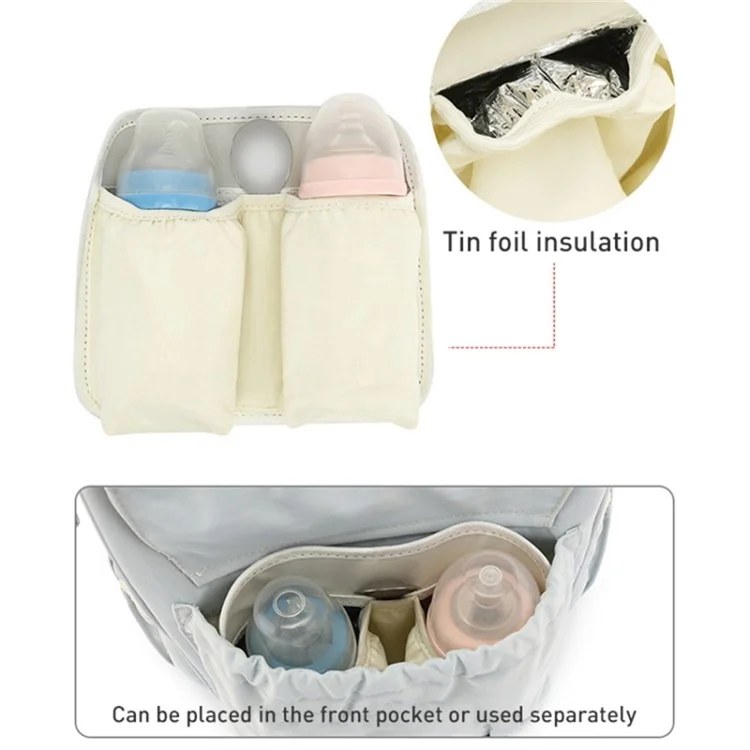 Borsa da Mamma Morbida Capacità Elevata in Nylon Poliestere Zainetto da Maternità Outdoor con Porta di Ricarica USB - Blu