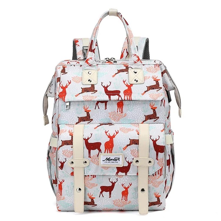 Wasserdichte Mama-Tasche aus Nylon und Polyester, große Kapazität, Schultertasche, Outdoor-Umstandstasche - Beige