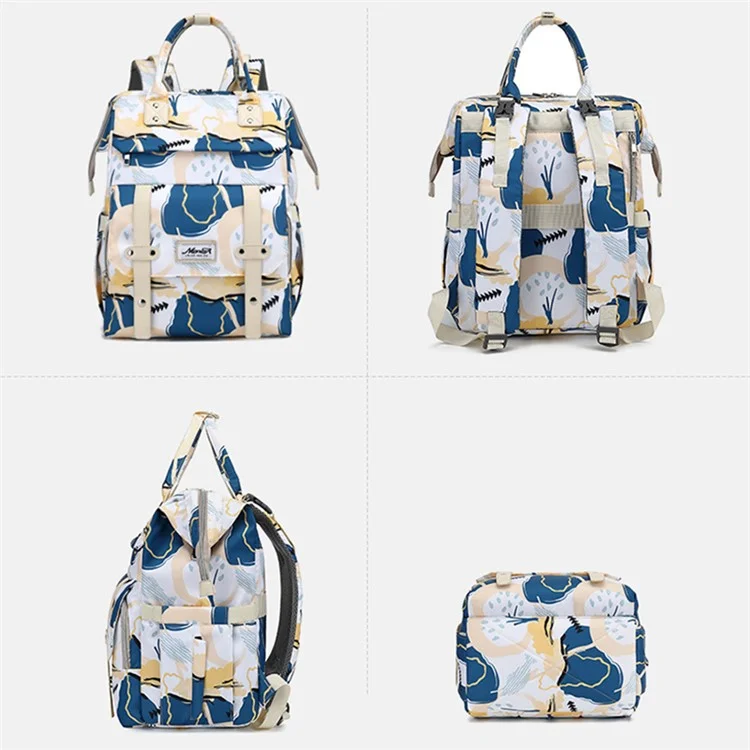 Wasserdichte Mama-Tasche aus Nylon und Polyester, große Kapazität, Schultertasche, Outdoor-Umstandstasche - Beige