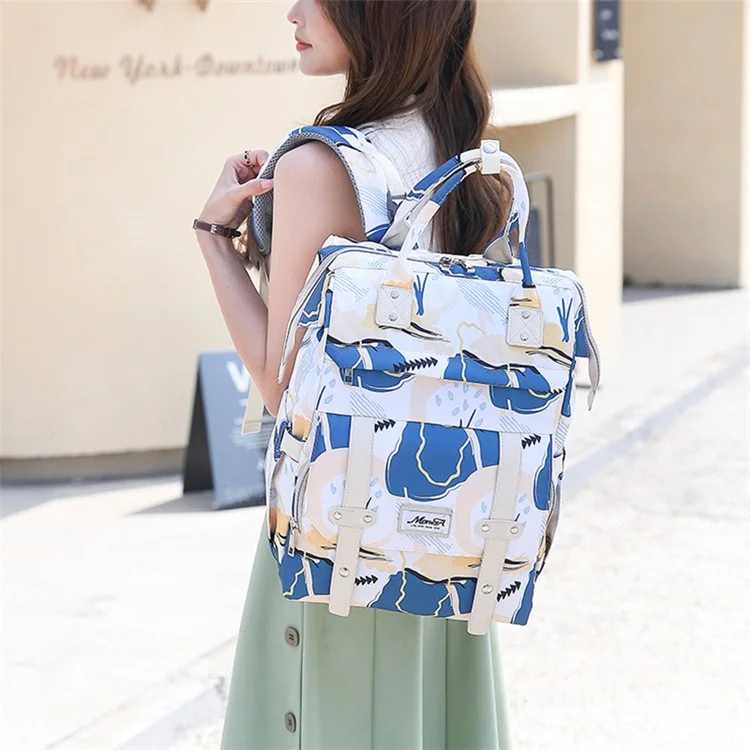 Wasserdichte Mama-Tasche aus Nylon und Polyester, große Kapazität, Schultertasche, Outdoor-Umstandstasche - Beige