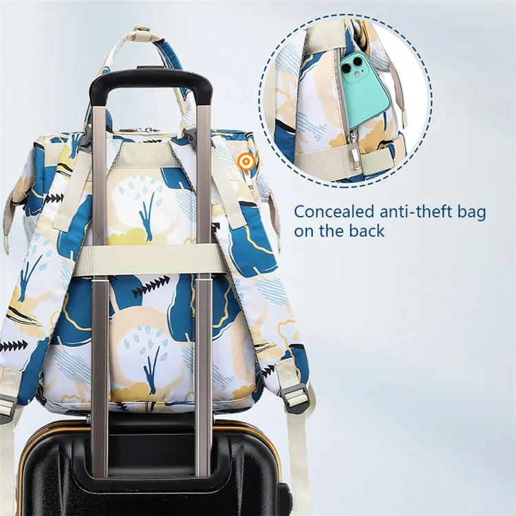 Wasserdichte Mama-Tasche aus Nylon und Polyester, große Kapazität, Schultertasche, Outdoor-Umstandstasche - Beige