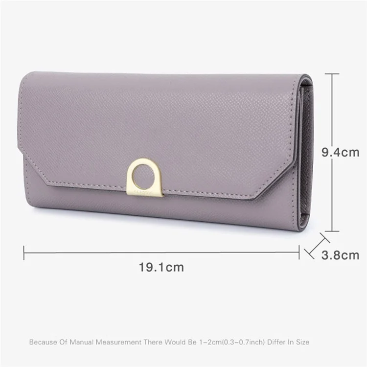 TAILIAN T5601-038 Cartera Plegable Tripe de Mujer Diseño de Cuero PU Tarjetero Bolso de Almacenamiento de Viaje para Efectivo, Tarjetas - Gris
