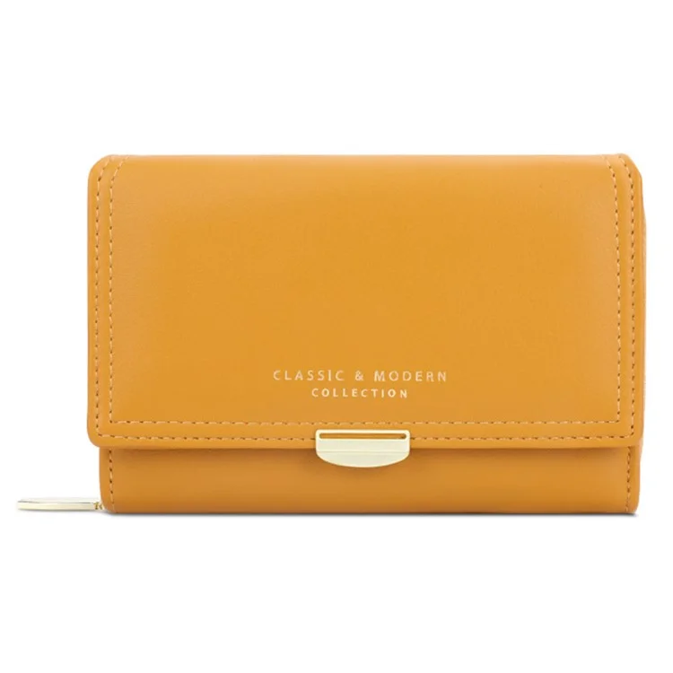 TAILIAN T2704-001 Multiple Card Slots Wallet Tri-fold Design PU Leather Card Storage Holder for Women - Yellow