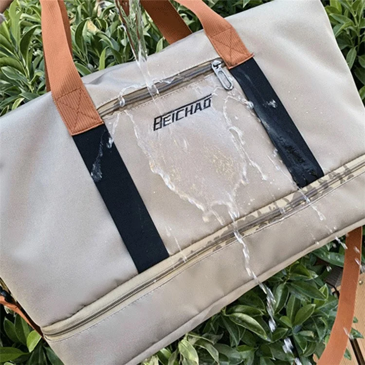 BED-810 Sac de Gym Casual en Toile Oxford Sac Fourre-Tout de Voyage Sac à Main à Bandoulière Gris