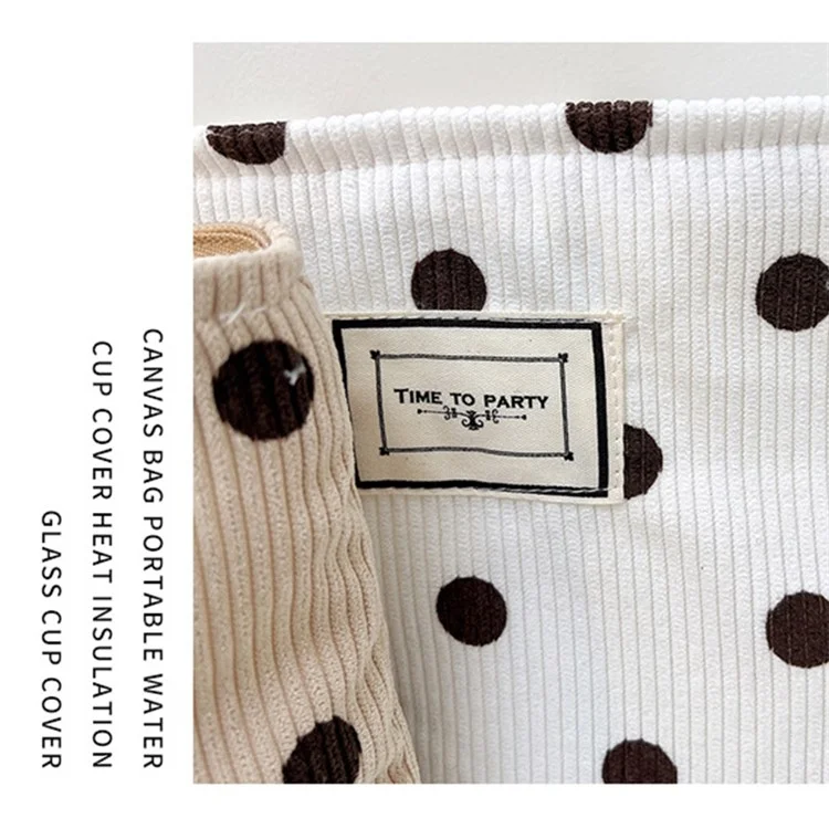 Organizador de Viagem de Toiletry Pouch Vintage Padrão de Poa Corduroy Bolsa de Maquiagem - Cáqui