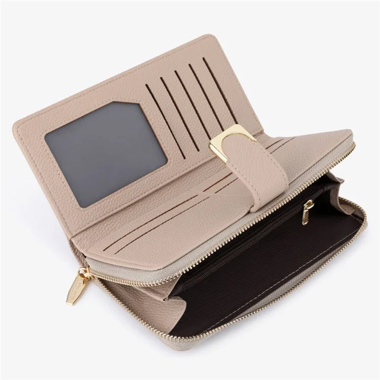 TAILIAN T2808-001 Stylish Litchi Texture Women Long Wallet Zipper Pocket PU Leather Purse - Vert