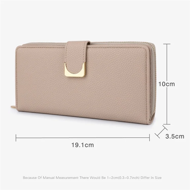 TAILIAN T2808-001 Stylish Litchi Texture Women Long Wallet Zipper Pocket PU Leather Purse - Vert