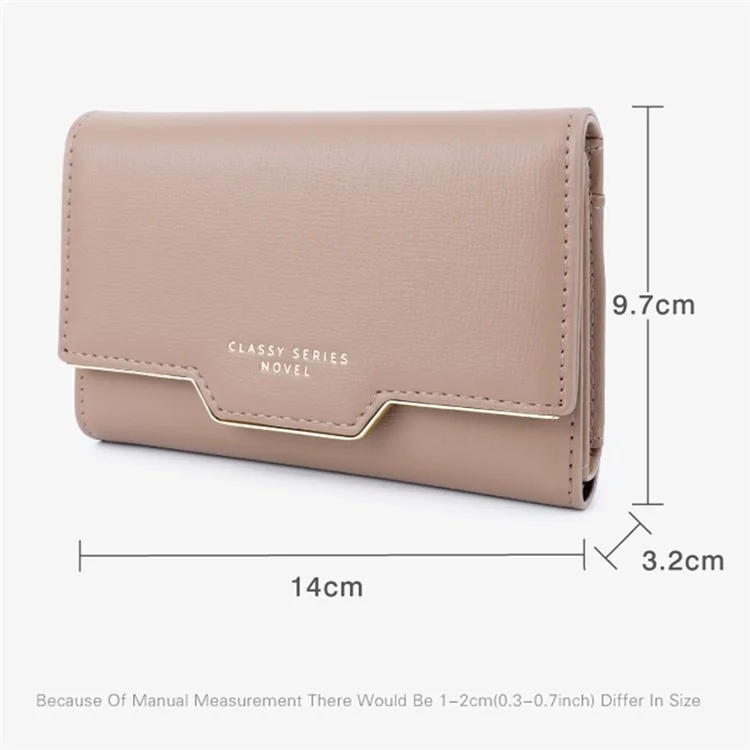 TAILIAN T6224-004 Cartera de múltiples ranuras para tarjetas, diseño de triple pliegue, de piel sintética PU, bolsa para billetes y monedas - Rosa intenso