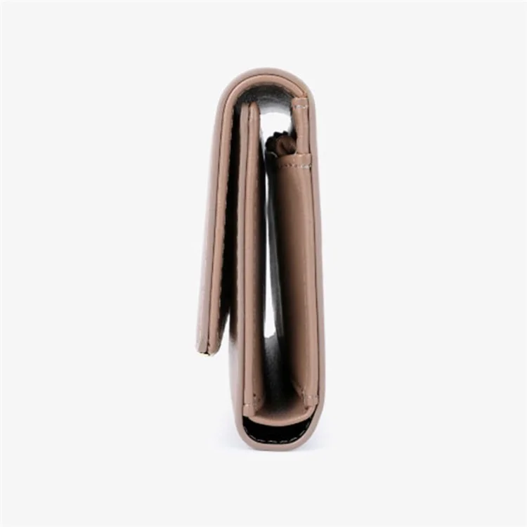 TAILIAN T6224-004 Portefeuille à Plusieurs Emplacements pour Cartes Tri-Pli Design en Cuir PU Porte-Monnaie Sac de Stockage d'Argent Liquide - Abricot
