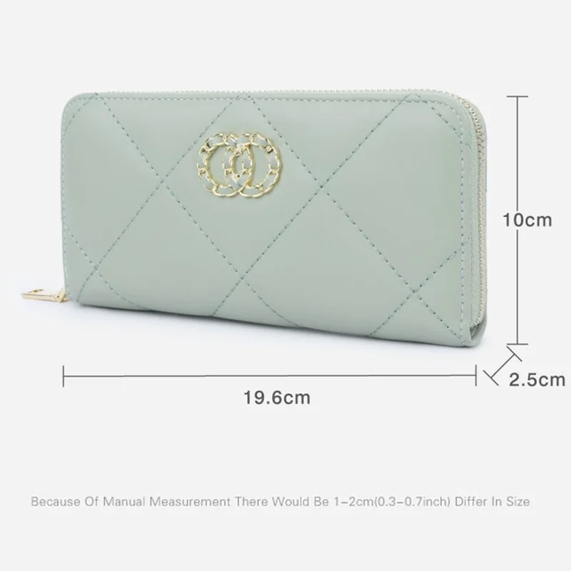 TAILIAN T9612-062 Elegante Cartera Larga para Mujer con Cremallera, Piel PU, de Gran Capacidad - Negro