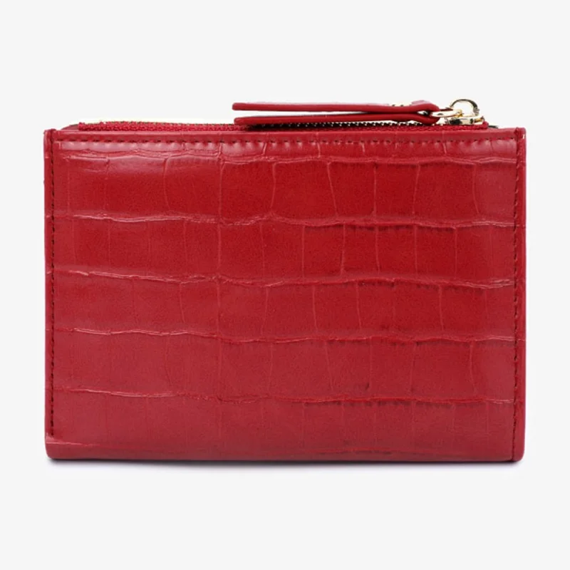 TAILIAN T2602-200 Crocodile Texture Wallet Women's PU Leather Card Holder Pouch Coin Storage Bag - Red