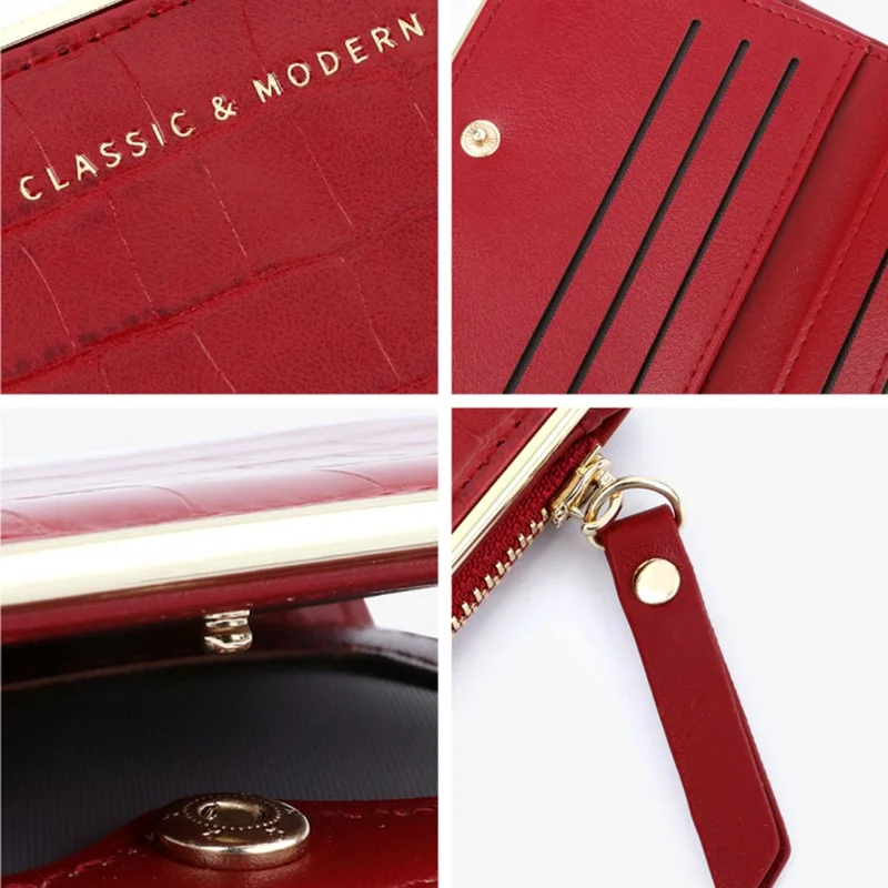 TAILIAN T2602-200 Crocodile Texture Wallet Women's PU Leather Card Holder Pouch Coin Storage Bag - Red