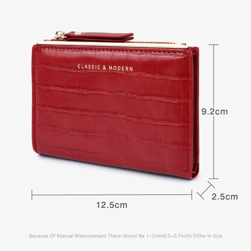 TAILIAN T2602-200 Crocodile Texture Wallet Women's PU Leather Card Holder Pouch Coin Storage Bag - Red