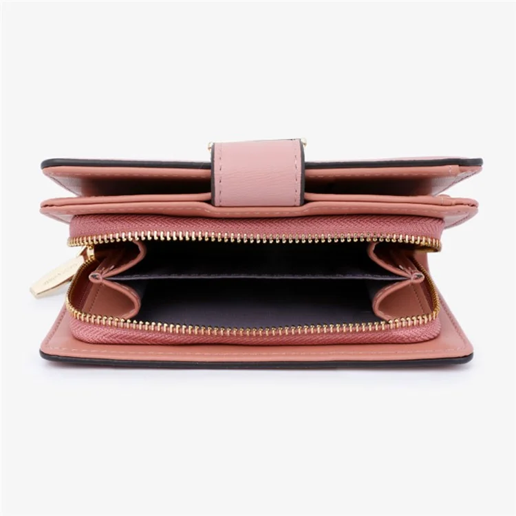 TAILIAN T2711-005 PU Leather Wallet Women's Card Holder Zipper Clutch Bag Billfold - Pink