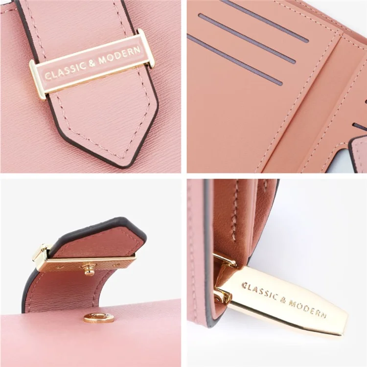 TAILIAN T2711-005 PU Leather Wallet Women's Card Holder Zipper Clutch Bag Billfold - Pink