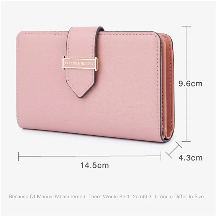 TAILIAN T2711-005 PU Leather Wallet Women's Card Holder Zipper Clutch Bag Billfold - Pink