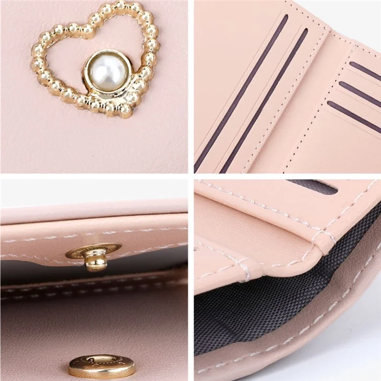 TAILIAN T6036-247 Cartera Plegable Tríptica para Mujer Portadora de Tarjetas Bolsa de Almacenamiento de Monedas de Cuero PU - Negro