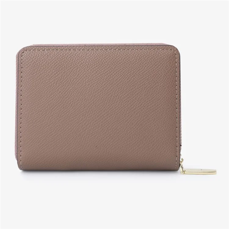 TAILIAN T6102-028 PU Leather Short Wallet Zipper Pocket Women Folding Purse - Pink