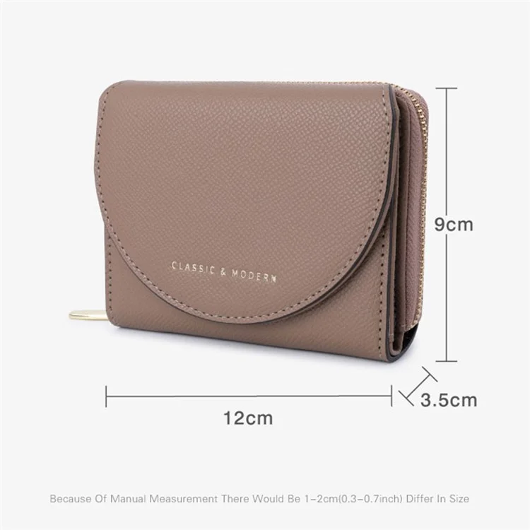 TAILIAN T6102-028 PU Leather Short Wallet Zipper Pocket Women Folding Purse - Pink