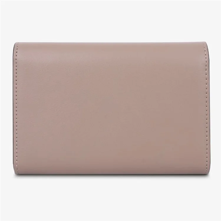 TAILIAN T6223-019 PU Leather Women Folding Wallet Solid Color Zipper Pocket Purse - Pink