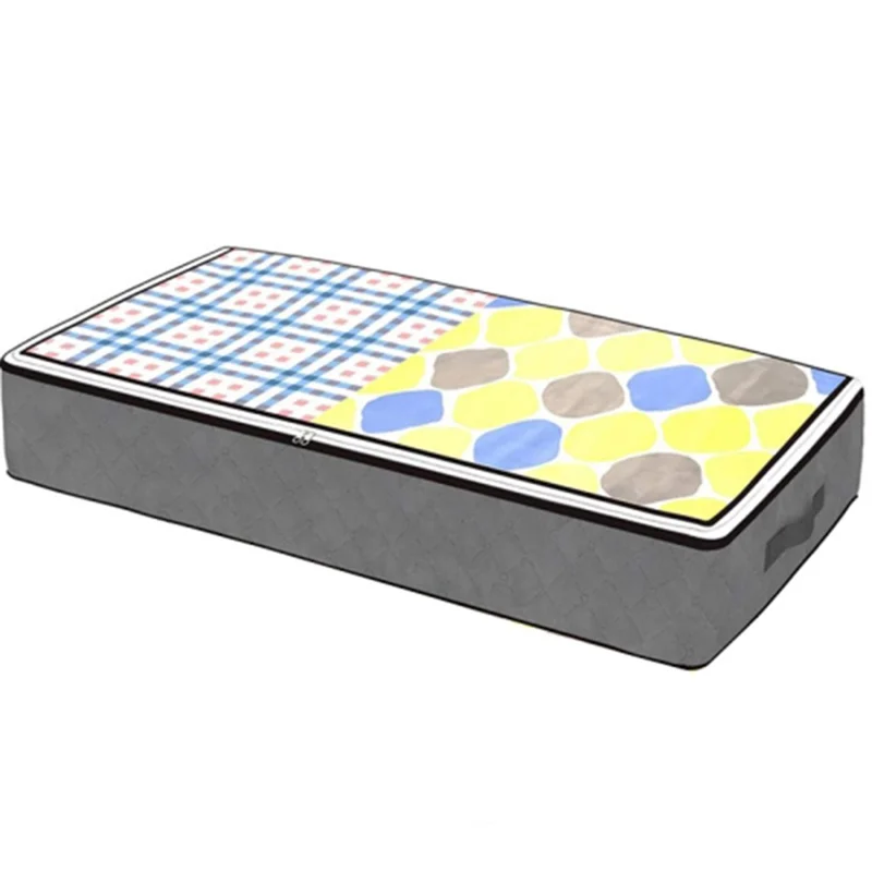 100x50x18cm Non-woven Under Bed Storage Bag Foldable Quilts Clothes Pillow Storage Bag - Transparent Lid