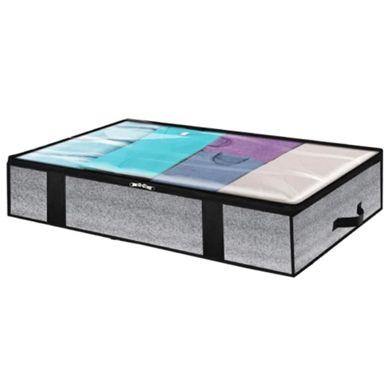 100x50x18cm Foldable Non-woven Under Bed Storage Bag Blankets Clothes Zipper Storage Bag