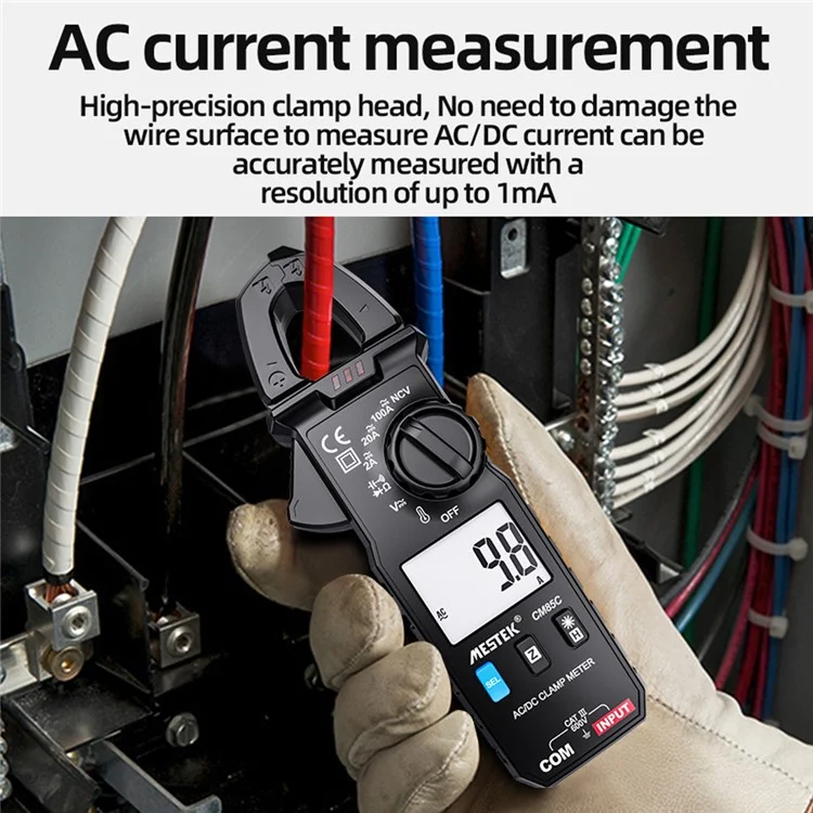 MESTEK CM85C Mini AC / DC Clamp Meter Multifunction HD LCD Screen Smart Multimeter (No Battery)