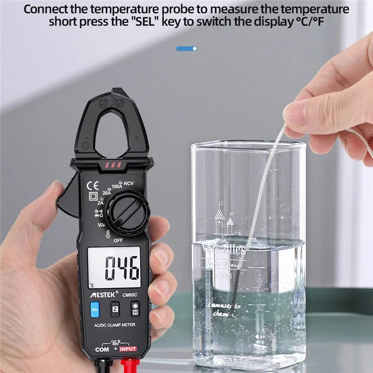 MESTEK CM85C Mini AC / DC Clamp Meter Multifunction HD LCD Screen Smart Multimeter (No Battery)