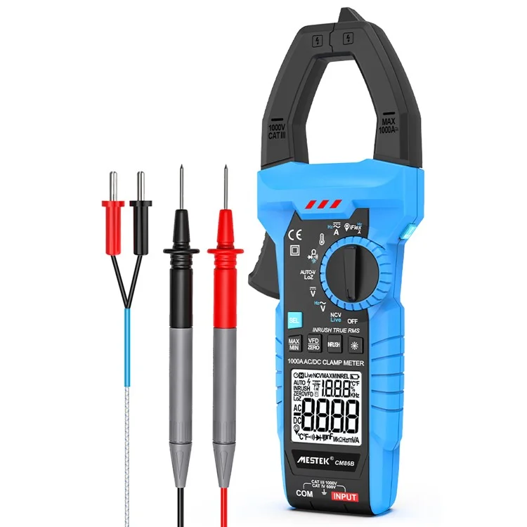 MESTEK CM86B AC / DC 1000A Clamp Meter High Precision Auto Range LCD Digital Multimeter (No Battery)