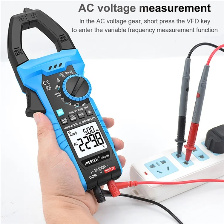 MESTEK CM86B AC / DC 1000A Clamp Meter High Precision Auto Range LCD Digital Multimeter (No Battery)