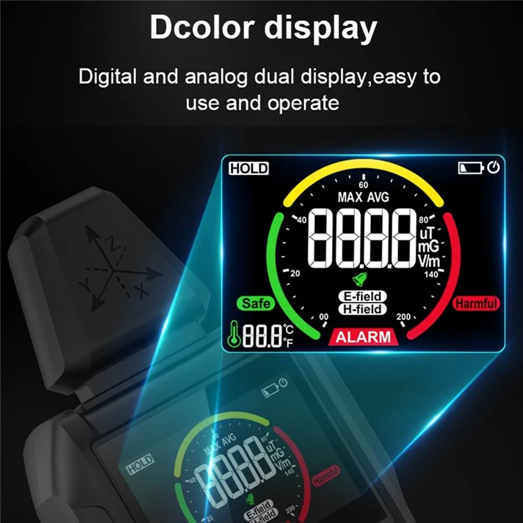 MESTEK EMF01 Electromagnetic Radiation Tester Portable Radiation Measuring Instrument with Digital Display (No Battery)