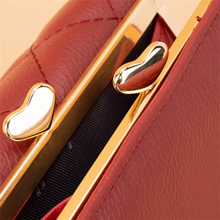 BAELLERRY N2399 Tri-fold PU Leather Short Wallet Cash Cards Holder Women Purse - Rojo Vino
