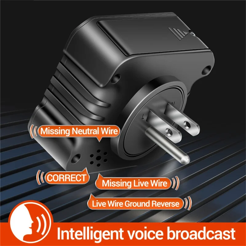 ANENG AC10+ Socket Tester Plug Detector Voice Broadcast Phase Detector Multimeter Digital Tester - US Plug