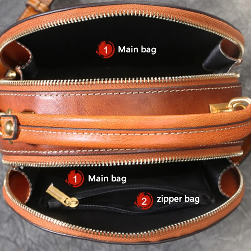 6222 Women Retro Cowhide Leather Crossbody Bag Embossment Flower Shoulder Bag Handbag - Brown