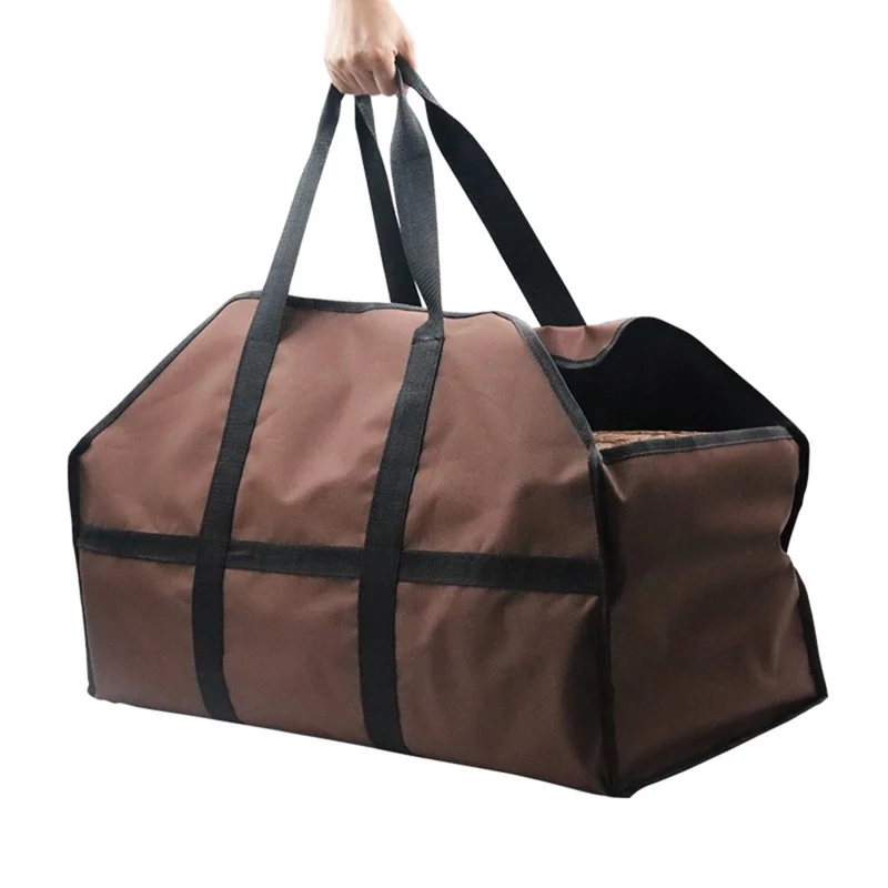 KG0200 Firewood Log Tote Bag Carrier Oxford Cloth Fireplace Firewood Storage Bag - Grey