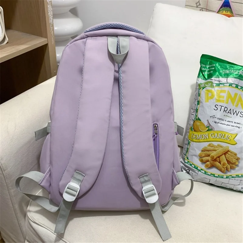 GUIYU Nylon Laptop Shoulders Bag Handbag Students School Bag Bookbag Girls Travel Backpack - Purple