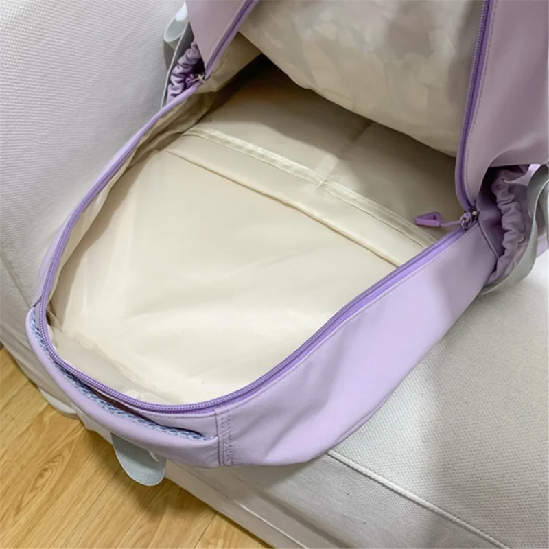 GUIYU Nylon Laptop Shoulders Bag Handbag Students School Bag Bookbag Girls Travel Backpack - Purple