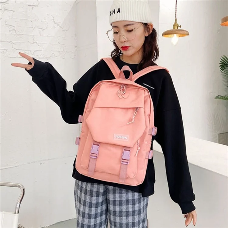 Fashion Canvas Student School Schultertasche Reiserucksack Tagesrucksack - Pink