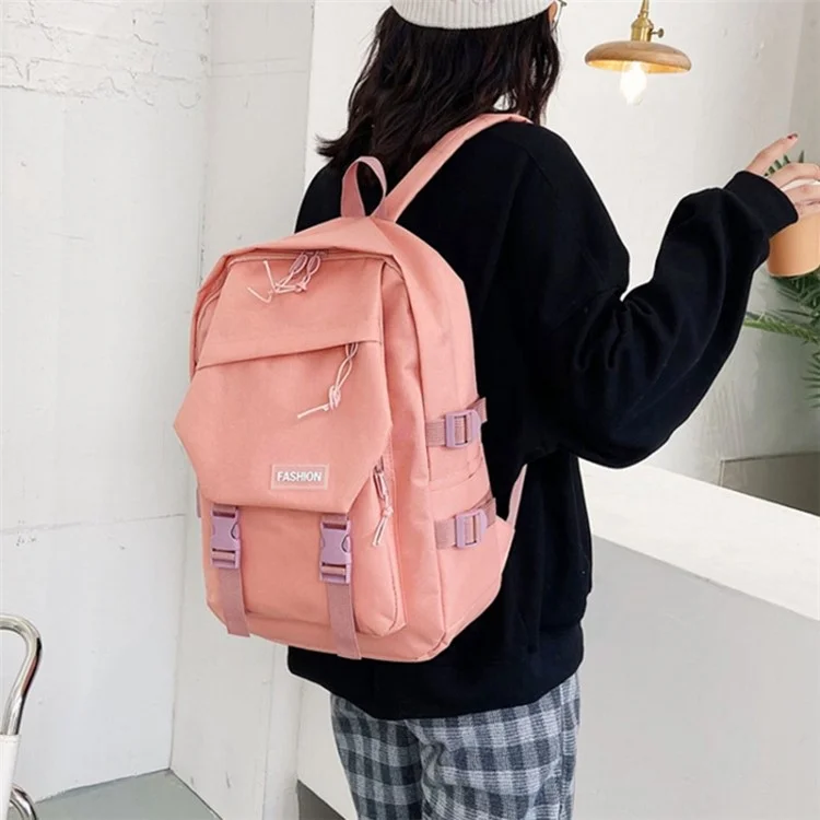 Fashion Canvas Student School Schultertasche Reiserucksack Tagesrucksack - Pink