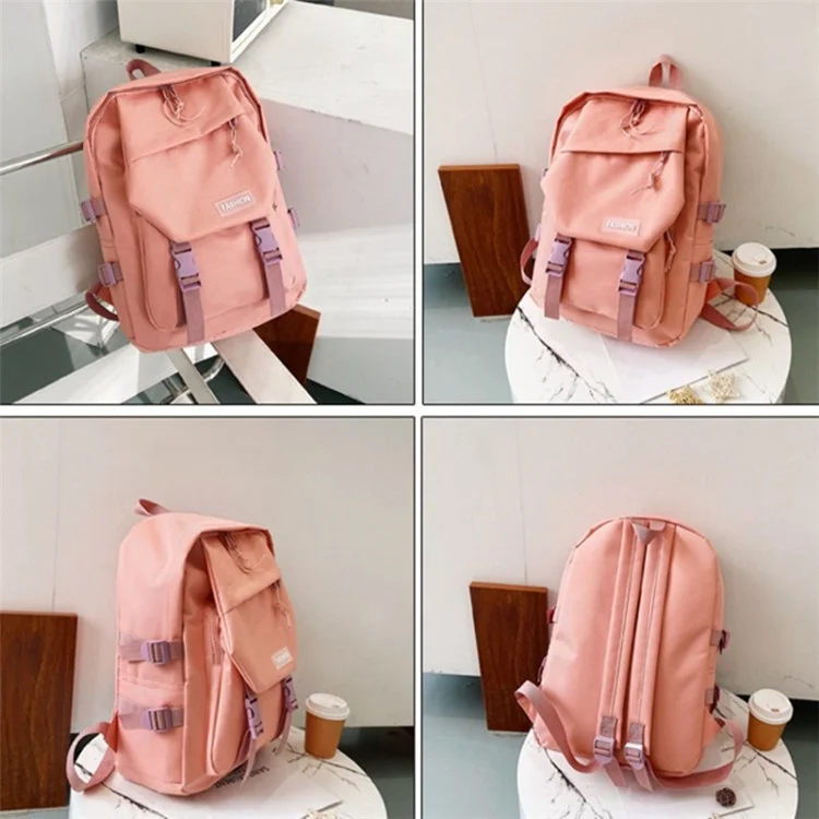 Fashion Canvas Student School Schultertasche Reiserucksack Tagesrucksack - Pink