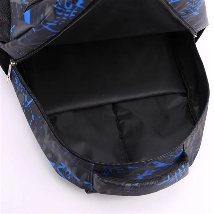 Set da 3 pezzi Zaino da Viaggio Borsa da Spalla Astuccio in Nylon di Grande Capacità - Blu