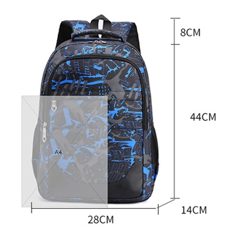 Set da 3 pezzi Zaino da Viaggio Borsa da Spalla Astuccio in Nylon di Grande Capacità - Blu