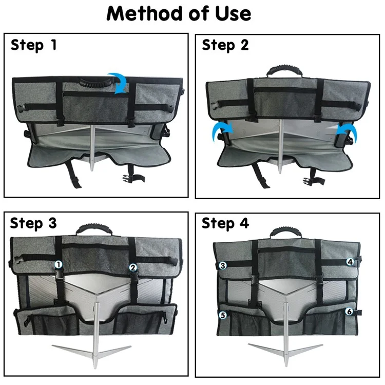 Universal 27" Monitor Carrying Case Desktop PC Computer Monitor Travel Storage Bag with Handle - Grey