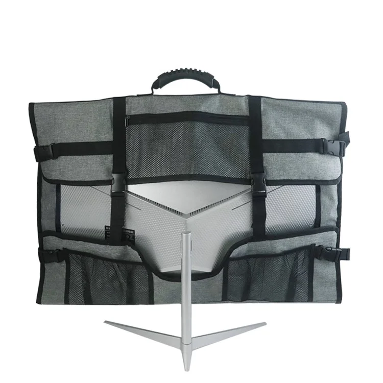 Universal 27" Monitor Carrying Case Desktop PC Computer Monitor Travel Storage Bag with Handle - Grey